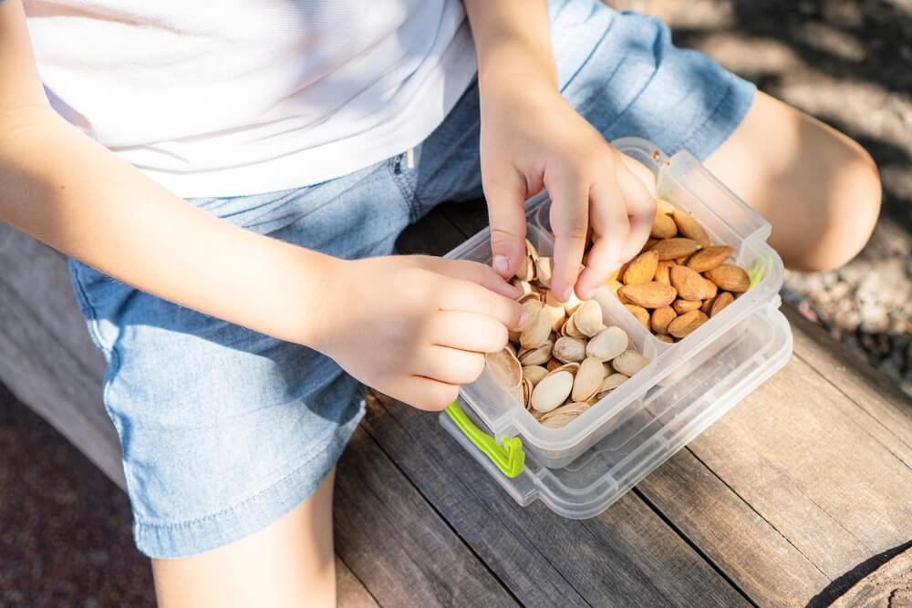 The,Correct,Diet,For,The,Children.,Boy,Holding,A,Tray