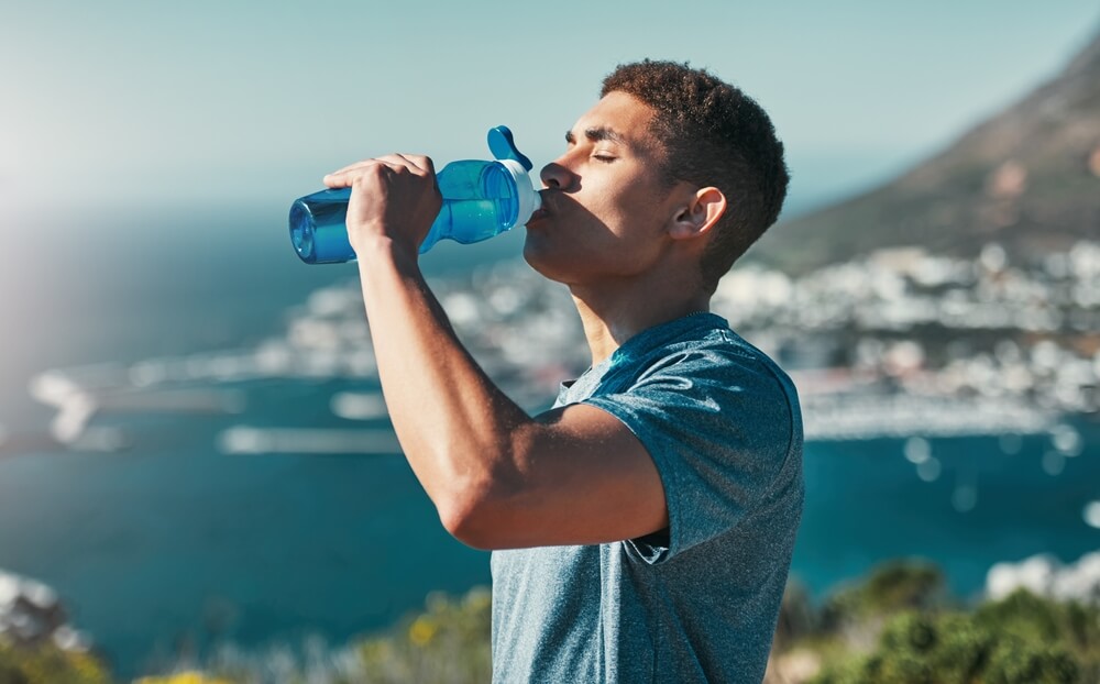 Fitness,,Man,And,Drinking,Water,Outdoor,For,Wellness,,Body,Health